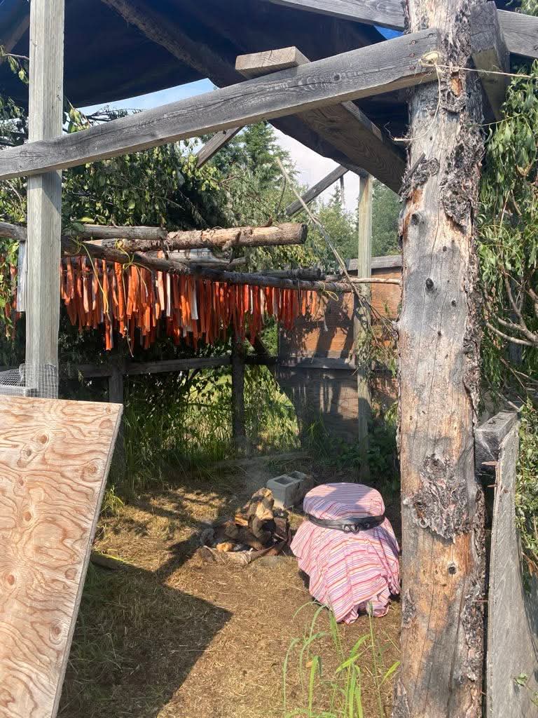 drying rack in an open shed